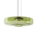 Sospensione LED contemporanea con disco in vetro colorato 45 cm - Solvani