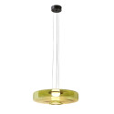 Sospensione LED contemporanea con disco in vetro colorato 45 cm - Solvani