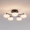 Plafoniera dimmerabile nera e bianca con 5 sfere luminose - Vittoria