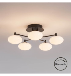 Plafoniera dimmerabile nera e bianca con 5 sfere luminose... 2