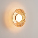 Applique LED di design rotonda in vetro ambrato con diffusore bianco - Savannah