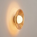 Applique LED di design rotonda in vetro ambrato con diffusore bianco - Savannah