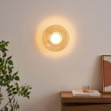 Applique LED di design rotonda in vetro ambrato con diffusore bianco - Savannah