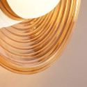 Applique LED di design rotonda in vetro ambrato con diffusore bianco - Savannah