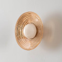 Applique LED di design rotonda in vetro ambrato con diffusore bianco - Savannah
