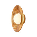 Applique LED di design rotonda in vetro ambrato con diffusore bianco - Savannah