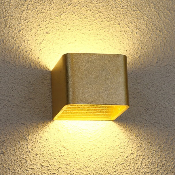 lampada a muro illuminazione LED 6W - Quadra doré 10 cm