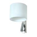 Lampada da parete/lettura conica design in cromo e tessuto - Symetra
